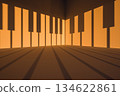 Shadows of a Piano in Warm Light 134622861