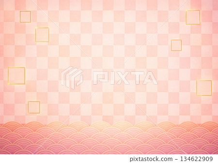 金色和粉紅色格子背景材料 134622909