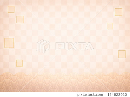 日式圖案，有方格紋、青海波紋和金線。 134622910