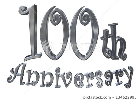 3DCG text "100th Anniversary/100th Anniversary Mark Sparkle" 134622993