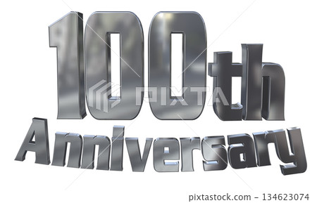 3DCG文字“100週年紀念/100週年紀念標誌閃耀” 3DCG文字“100週年紀念/100週年紀念標誌閃耀” 134623074