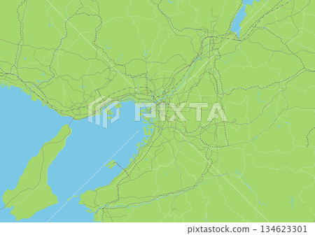 A simple road map centered on the Keihanshin area of Japan 134623301