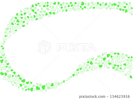 Heart pattern background Green 3 colors Border and solid color Heart 134623916