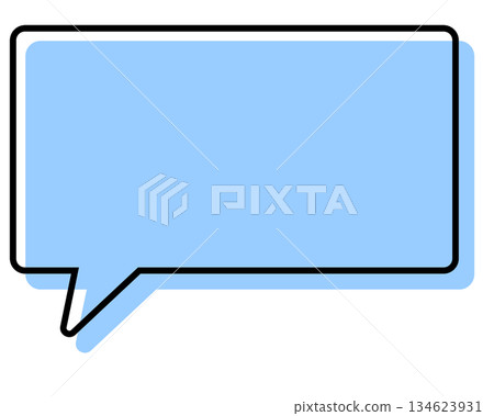 Simple speech bubble with misaligned lines - Rectangle Simple speech bubble with misaligned lines - Rectangle 134623931