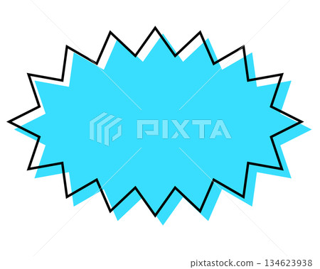 一個簡單的、不對齊的對話框，具有長而鋸齒狀的形狀 134623938