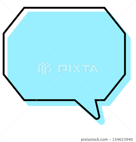 A simple speech bubble with misaligned lines, an octagon with corners A simple speech bubble with misaligned lines, an octagon with corners 134623940