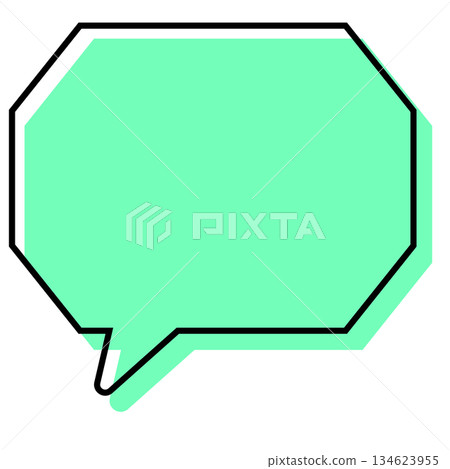 A simple speech bubble with misaligned lines, an octagon with corners A simple speech bubble with misaligned lines, an octagon with corners 134623955