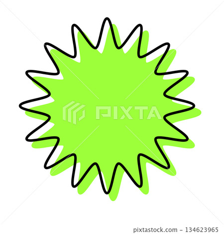 A simple speech bubble with misaligned lines and rounded, jagged shapes A simple speech bubble with misaligned lines and rounded, jagged shapes 134623965