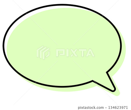 Simple speech bubble with misaligned lines - round Simple speech bubble with misaligned lines - round 134623971