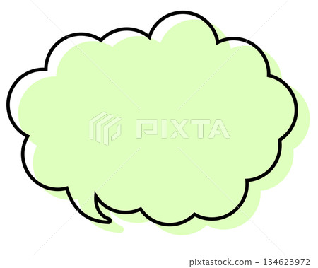 A simple speech bubble with misaligned lines and a rounded cloud shape A simple speech bubble with misaligned lines and a rounded cloud shape 134623972