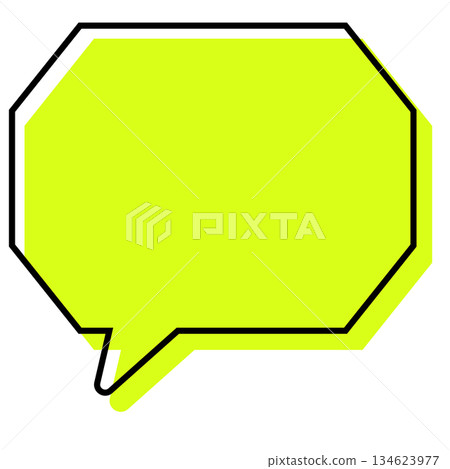 A simple speech bubble with misaligned lines, an octagon with corners A simple speech bubble with misaligned lines, an octagon with corners 134623977