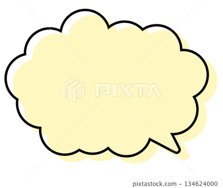 A simple speech bubble with misaligned lines and a rounded cloud shape 134624000