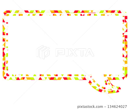 Stained glass style speech bubble, triangle pattern, square Stained glass style speech bubble, triangle pattern, square 134624027