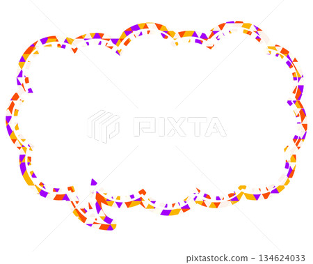 Stained glass style speech bubble, triangular pattern, elongated cloud shape Stained glass style speech bubble, triangular pattern, elongated cloud shape 134624033