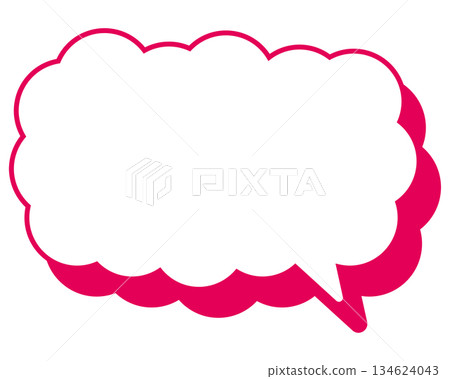 簡單的彩色線條語音泡泡,細長的雲形 簡單的彩色線條語音泡泡,細長的雲形 134624043