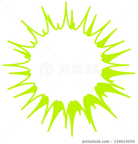Simple colored line speech bubble with jagged shape Simple colored line speech bubble with jagged shape 134624050