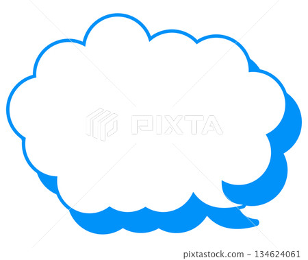 帶有圓形雲形的簡單彩色線條語音氣泡 134624061