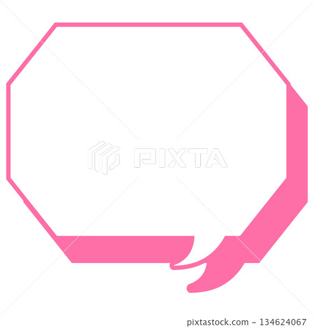 Simple color line speech bubble - octagonal shape with corners 134624067
