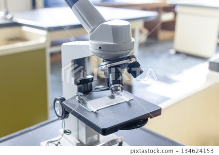 An optical microscope installed in the science lab 134624153