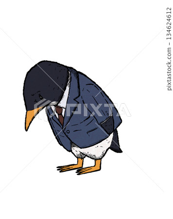 Penguin businessman bowing Penguin businessman bowing 134624612