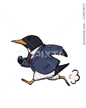 奔跑的企鵝上班族 134624613