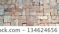 Stacked Clay Bricks Texture Background 134624656