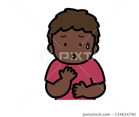 Worried Black Boy Worried Black Boy 134624740