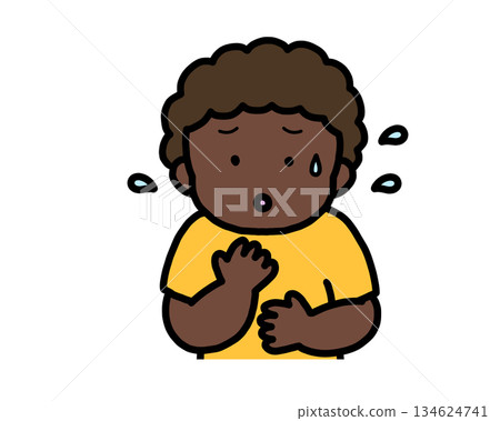 Worried Black Boy Worried Black Boy 134624741