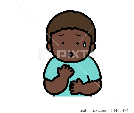 Worried Black Boy 134624743