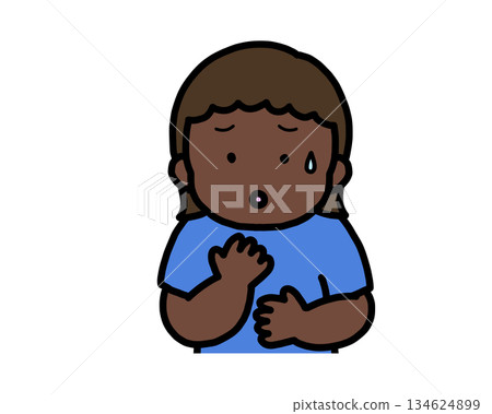 憂心忡忡的黑人女孩 134624899