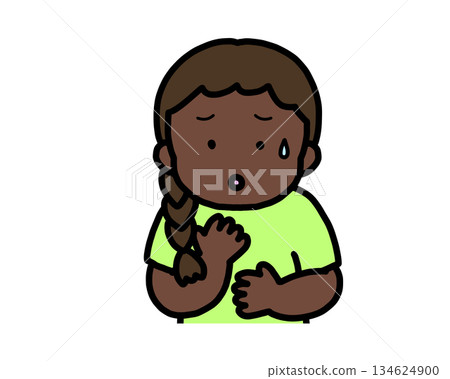 Worried Black Girl 134624900