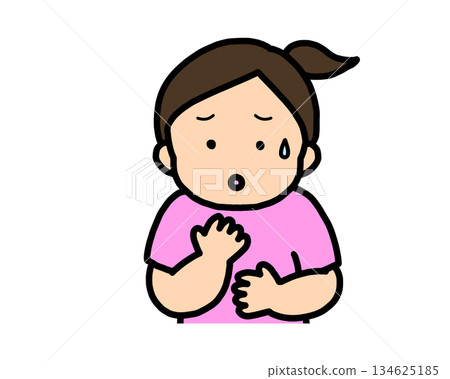 Worried Asian girl 134625185