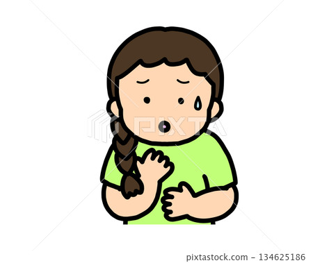 Worried Asian girl 134625186