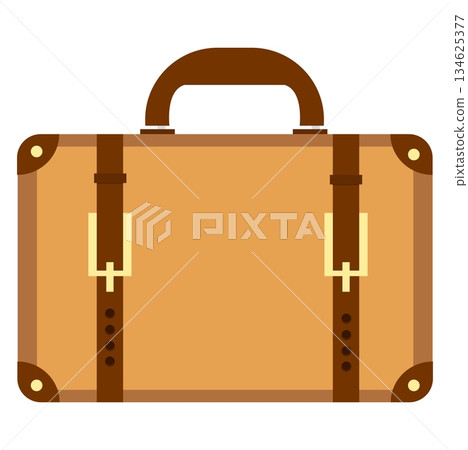 Illustration of Brown Vintage Suitcase Illustration of Brown Vintage Suitcase 134625377