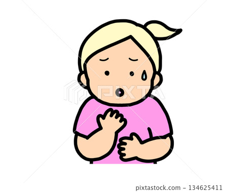 Worried blonde girl Worried blonde girl 134625411