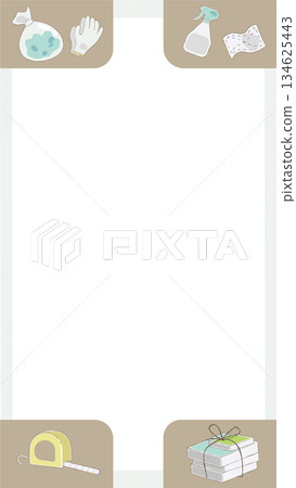 清潔和整理物品的垂直角框插圖 134625443