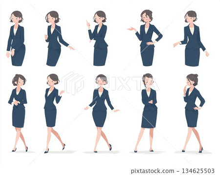 新生活形象：身著西裝的日本女職員 134625503