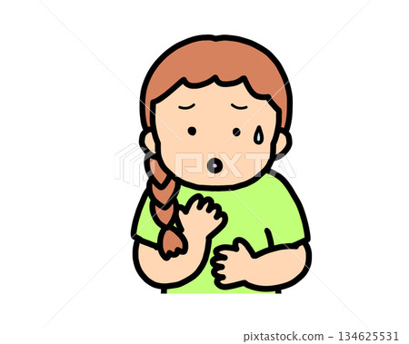 Worried brown-haired girl Worried brown-haired girl 134625531