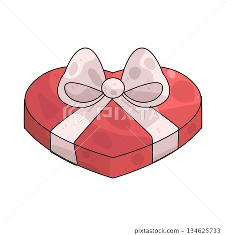 illustration of heart gift box illustration of heart gift box 134625733