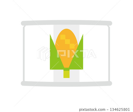 Illustration of a can of corn seen from the front (mini size) 134625801