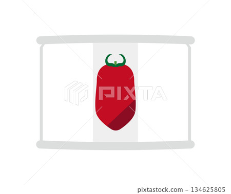 Illustration of a mini can of whole tomatoes seen from the front Illustration of a mini can of whole tomatoes seen from the front 134625805