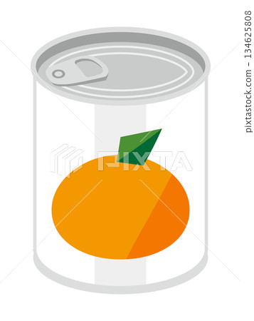 Illustration of canned mandarins seen from above 134625808