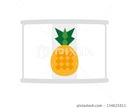 Illustration of a can of pineapple seen from the front (mini size) Illustration of a can of pineapple seen from the front (mini size) 134625811
