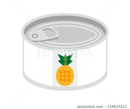 Illustration of a can of pineapple seen from above (mini size) Illustration of a can of pineapple seen from above (mini size) 134625812