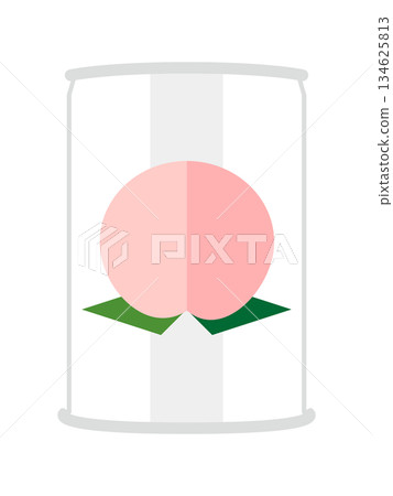 從正面看罐裝白桃的插圖 134625813