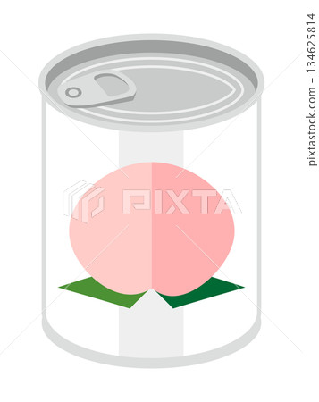 Illustration of canned white peaches seen from above Illustration of canned white peaches seen from above 134625814