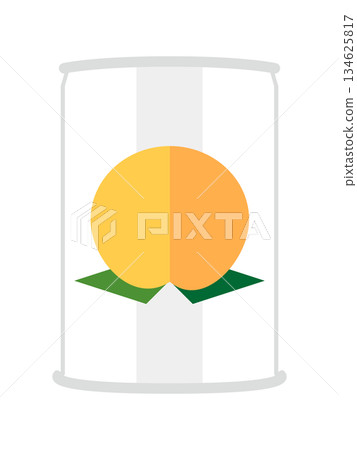 從正面看罐裝黃桃的插圖 134625817