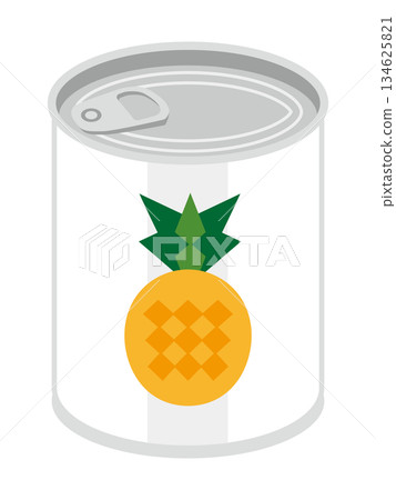 Illustration of canned pineapple seen from above Illustration of canned pineapple seen from above 134625821