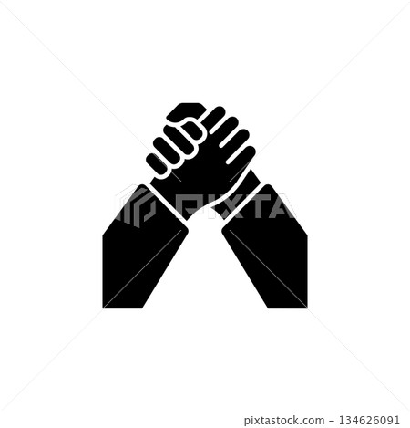 Partnership hand gesture vector icon. Hand gesture icon solid style. perfect use for logo, presentation, website, and more. modern icon design glyph style 134626091