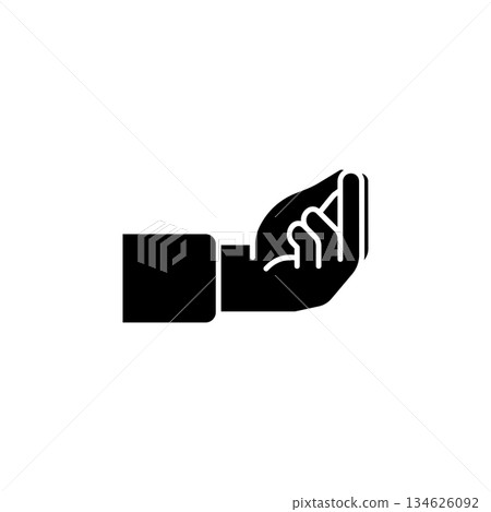 Pinched finger gesture vector icon. Hand gesture icon solid style. perfect use for logo, presentation, website, and more. modern icon design glyph style 134626092